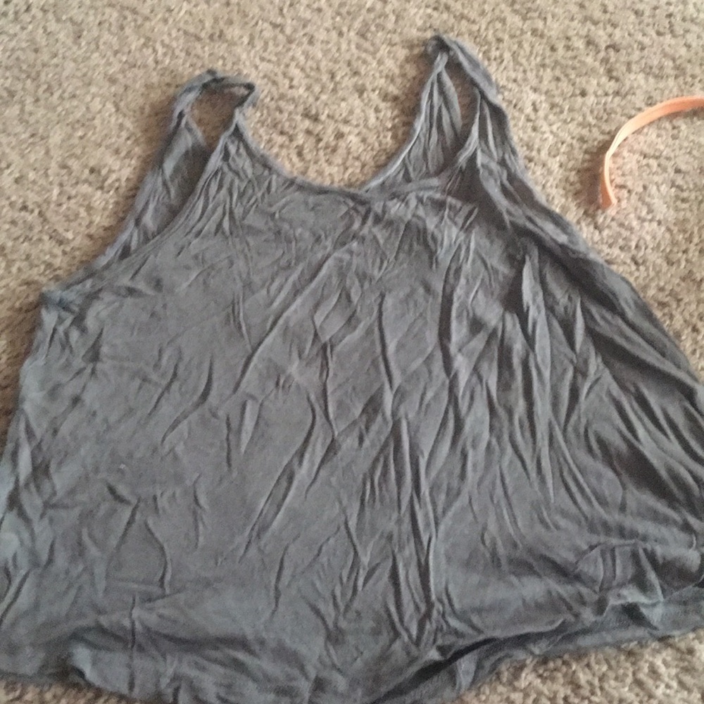 Grey crop top see through